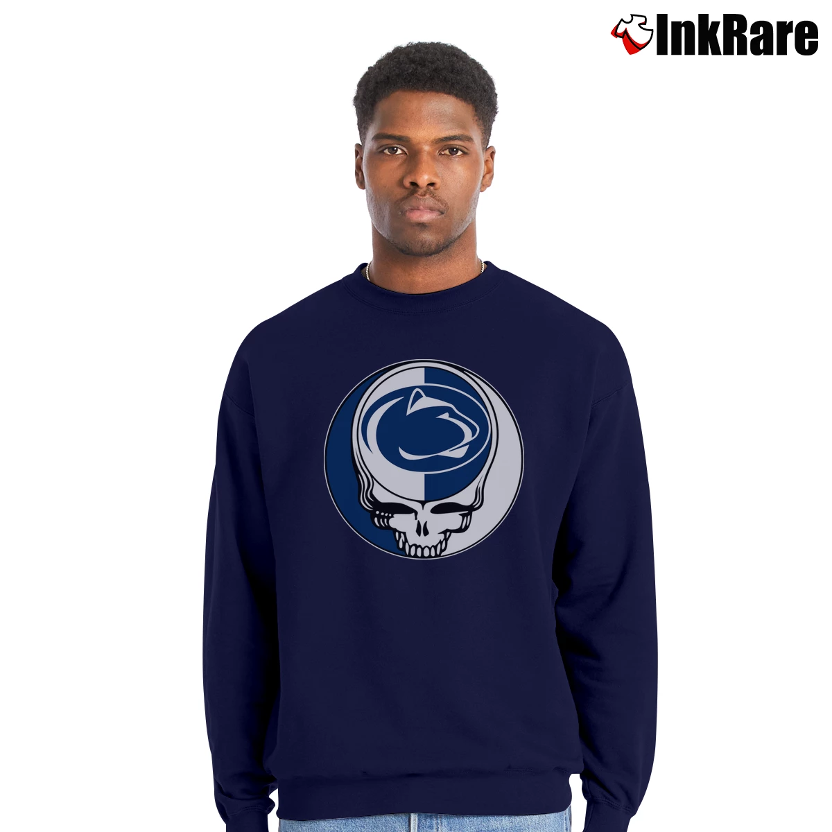 Men’s Penn State Nittany Lions Grateful Dead Logo Band Crewneck Sweatshirt in navy | Cozy Fabric, Clean Style