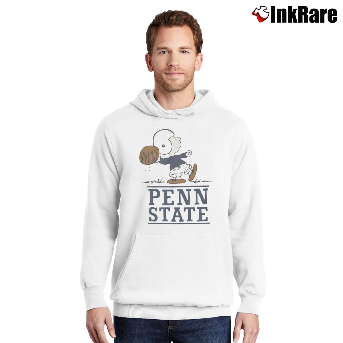 Penn State Quarterback Snoopy Men’s Pullover Hoodie in white – Ultimate Warmth Men’s Penn State Quarterback Snoopy Pullover Hoodie in white | Cozy, Durable, Modern Fit