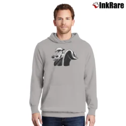 Men’s Pepe Le Pew Retro Cartoon Mascot Pullover Hoodie in sport grey | Cozy, Durable, Modern Fit
