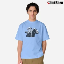 Men’s Pepe Le Pew Retro Cartoon Mascot Classic T-Shirt in light blue | Soft, Breathable Everyday Wear