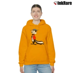 Women’s Pepe Le Pew Skunk Tuxedo Looney Tunes Cozy Hoodie in orange | Warm, Structured, Stylish