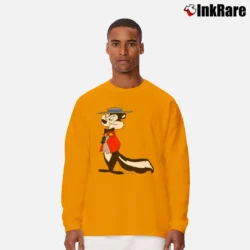 Men’s Pepe Le Pew Skunk Tuxedo Looney Tunes Long-Sleeve Shirt in orange | Sleek, Lightweight, Year-Round Wear