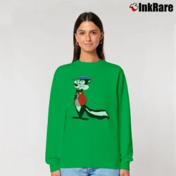 Women’s Pepe Le Pew Skunk Tuxedo Looney Tunes Relaxed Sweatshirt in irish green | Soft, Laid-Back Vibe