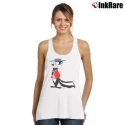 Women’s Pepe Le Pew Skunk Tuxedo Looney Tunes Tank Top in white | Lightweight, Movement-Friendly