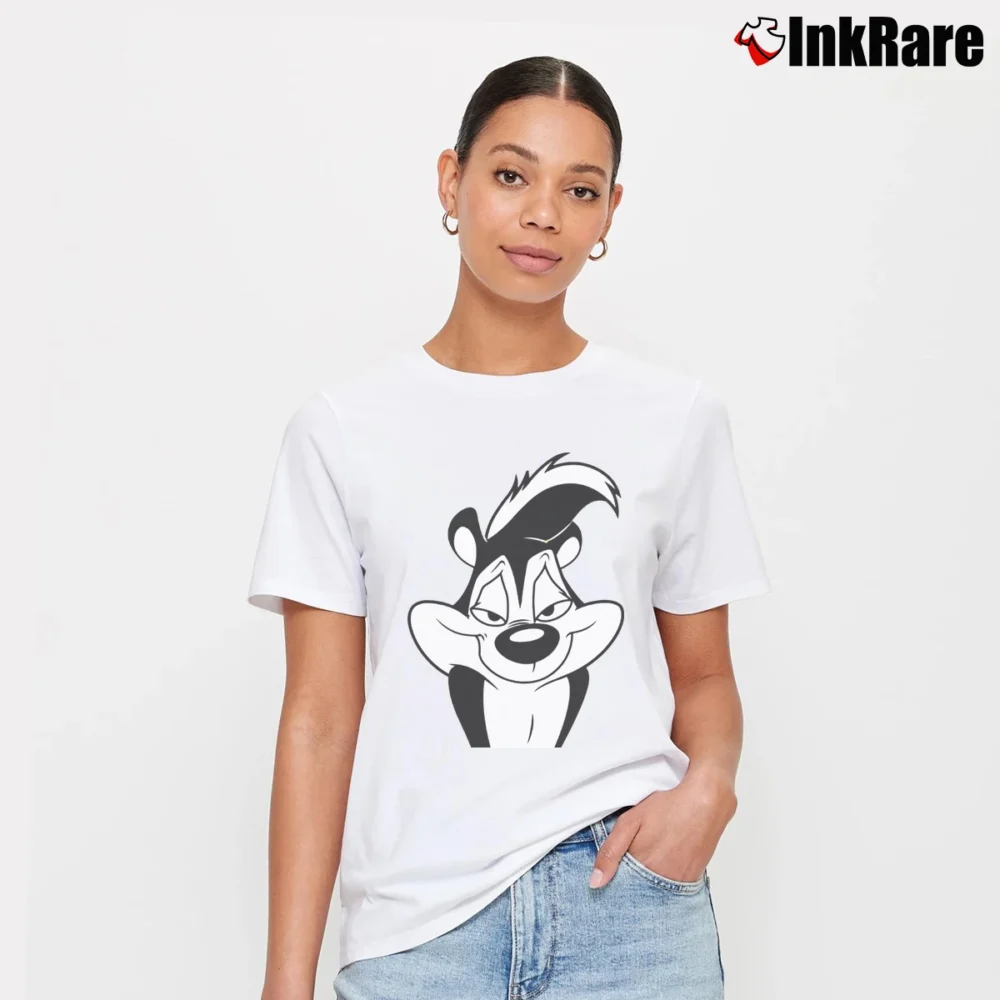 Women’s Pepe Le Pew Smirk Signature T-Shirt in white | Soft, Flattering Fit