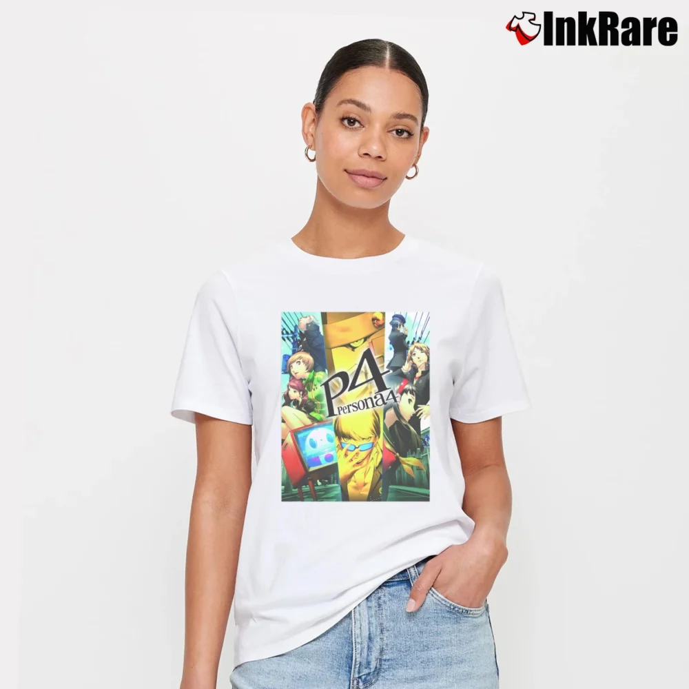 Women’s Persona 4 Game Cover Art Signature T-Shirt in white | Soft, Flattering Fit