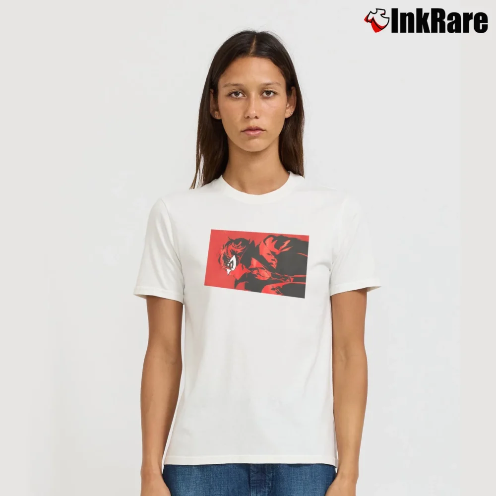 Women’s Persona 5 Joker Red And White Graphic Signature T-Shirt in white | Soft, Flattering Fit