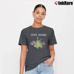 Women’s Pete's Dragon Disney Classic Retro Movie Signature T-Shirt in charcoal | Soft, Flattering Fit