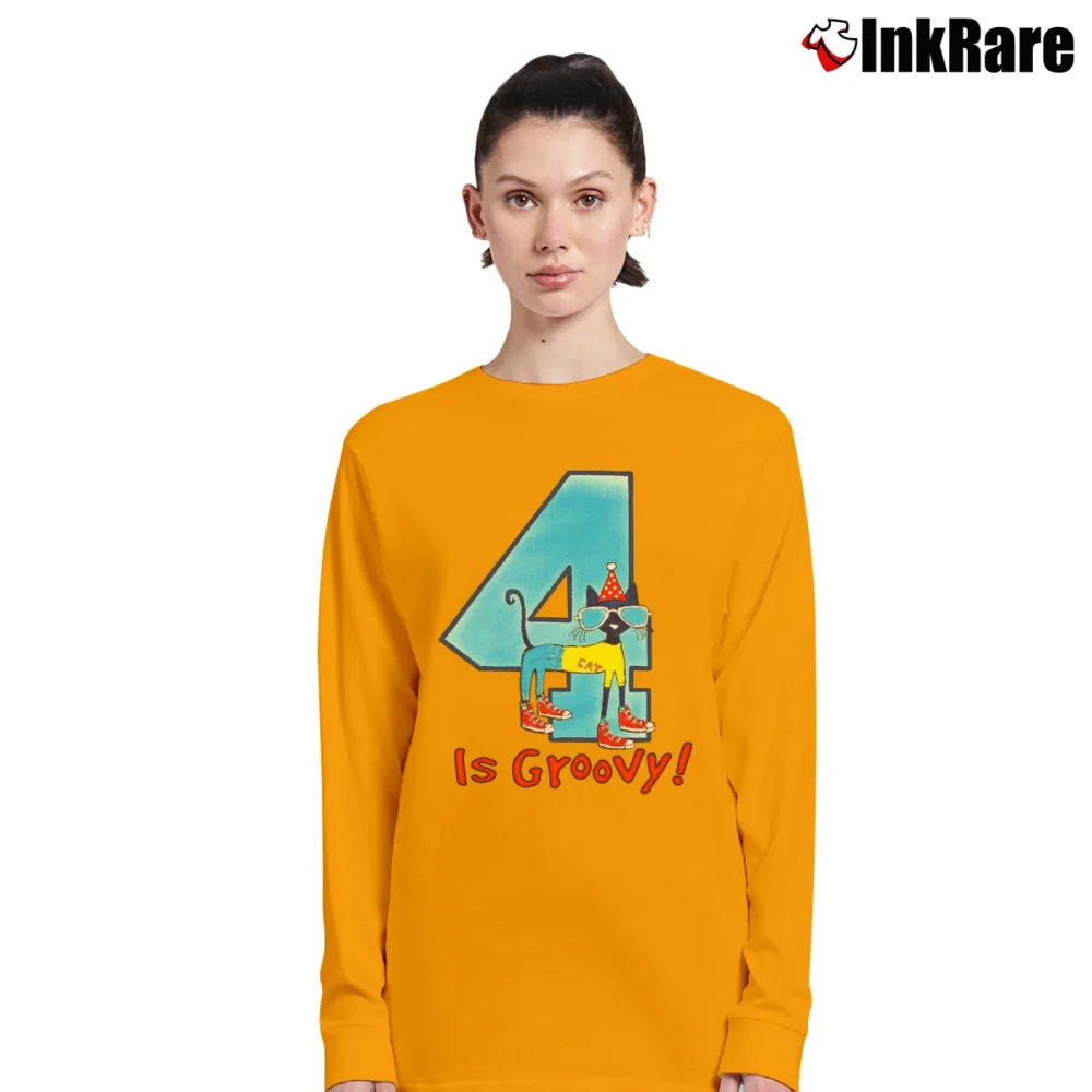 Women’s Pete The Cat 4th Birthday Long-Sleeve Top in orange | Sleek, Versatile, All-Season