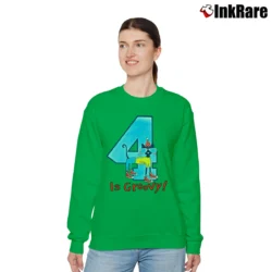Women’s Pete The Cat 4th Birthday Relaxed Sweatshirt in irish green | Soft, Laid-Back Vibe