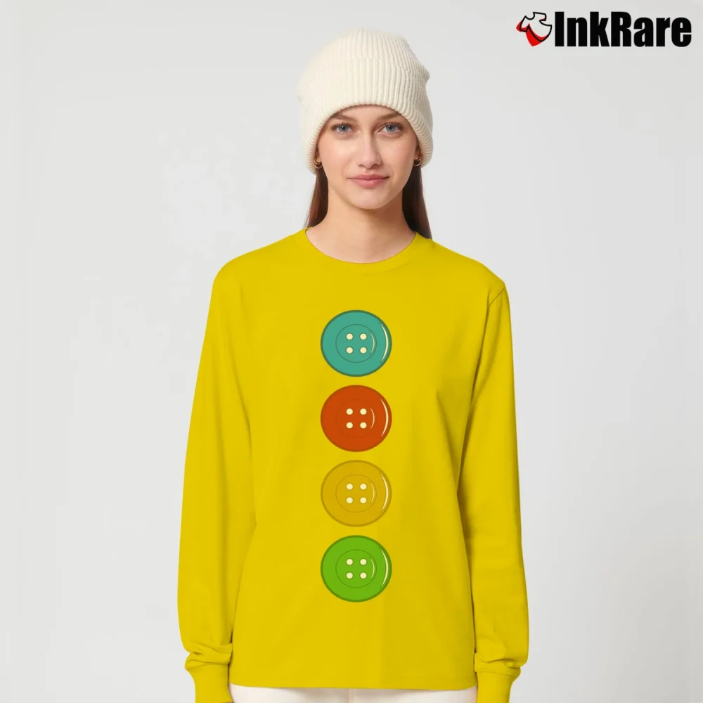 Women’s Pete The Cat Halloween Costume Yellow Buttons Long-Sleeve Top in yellow | Sleek, Versatile, All-Season