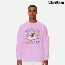 Men’s Pete The Cat Library Reading Charcoal Graphic Long-Sleeve Shirt in light pink | Sleek, Lightweight, Year-Round Wear