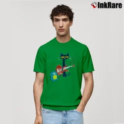 Men’s Pete The Cat Playing Guitar Graphic Classic T-Shirt in irish green | Soft, Breathable Everyday Wear