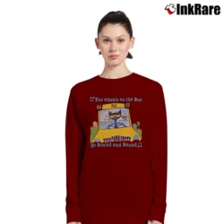Women’s Pete The Cat Wheels On The Bus Long-Sleeve Top in maroon | Sleek, Versatile, All-Season