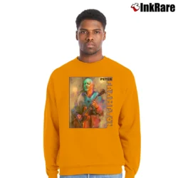Men’s Peter Frampton Musician Crewneck Sweatshirt in orange | Cozy Fabric, Clean Style