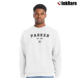 Men’s Peter Parker 2001 Spider - man No Way Home Marvel Fan Crewneck Sweatshirt in white | Cozy Fabric, Clean Style