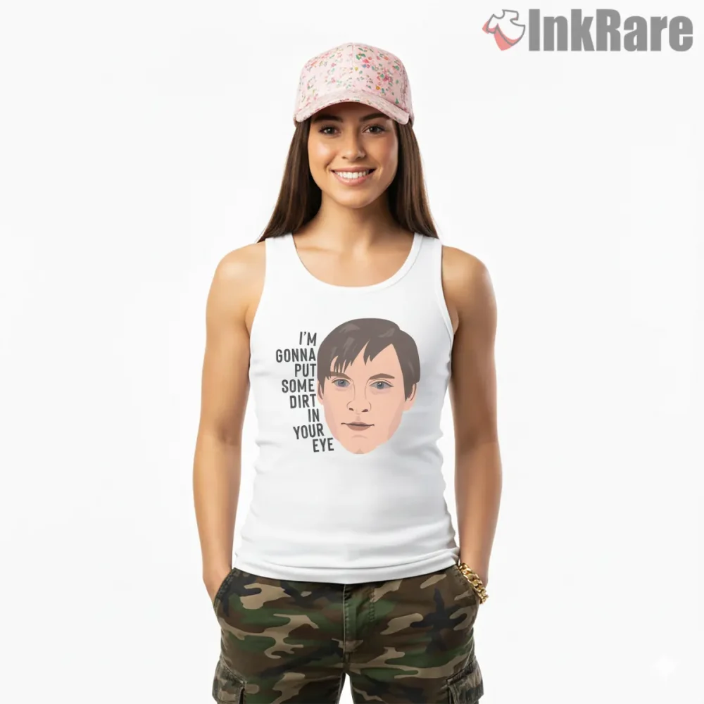 Peter Parker Meme Quote Portrait Funny Shirt on white tank top for women graphic tee