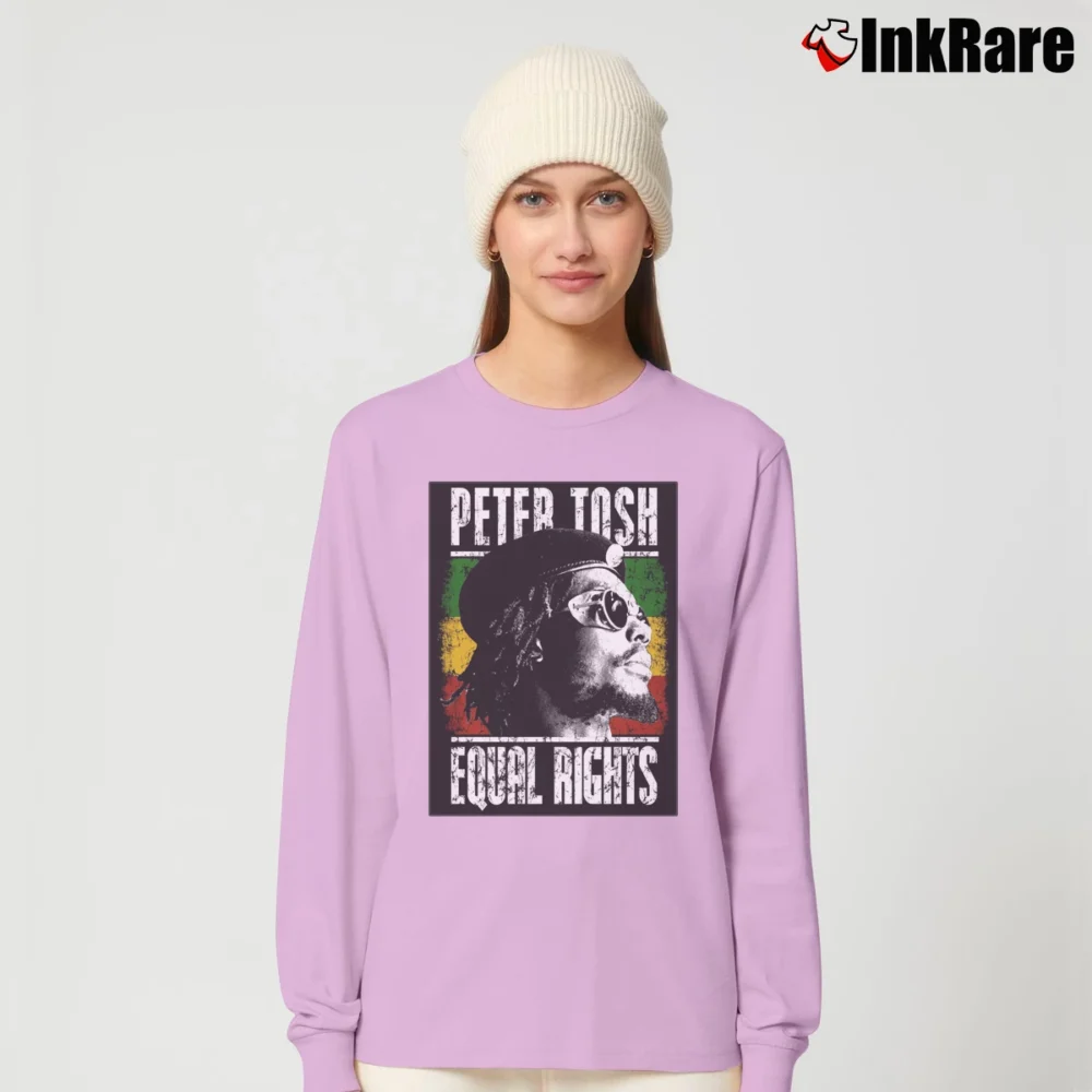 Women’s Peter Tosh Equal Rights Reggae Long-Sleeve Top in light pink | Sleek, Versatile, All-Season