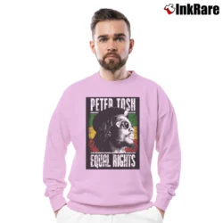 Men’s Peter Tosh Equal Rights Reggae Crewneck Sweatshirt in light pink | Cozy Fabric, Clean Style