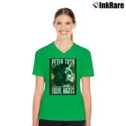 Women’s Peter Tosh Equal Rights Reggae V-Neck Tee in irish green | Chic Neckline, Soft Texture