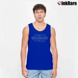 Men’s Pew Pew Pew Star Wars Funny Gift Tank Top in royal blue | Breathable, Active-Friendly Design