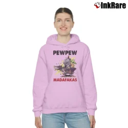 Women’s PewPew Madafakas Darth Vader Baby Yoda Funny Star Wars Cozy Hoodie in light pink | Warm, Structured, Stylish