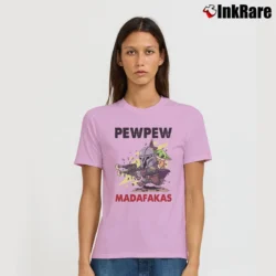 Women’s PewPew Madafakas Darth Vader Baby Yoda Funny Star Wars Signature T-Shirt in light pink | Soft, Flattering Fit