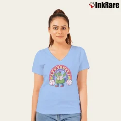 Women’s Phanatical Rainbow Philadelphia Phillies Baseball V-Neck Tee in light blue | Chic Neckline, Soft Texture