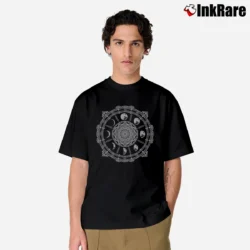Men’s Phases Of The Moon Compass Graphic Classic T-Shirt in black | Soft, Breathable Everyday Wear