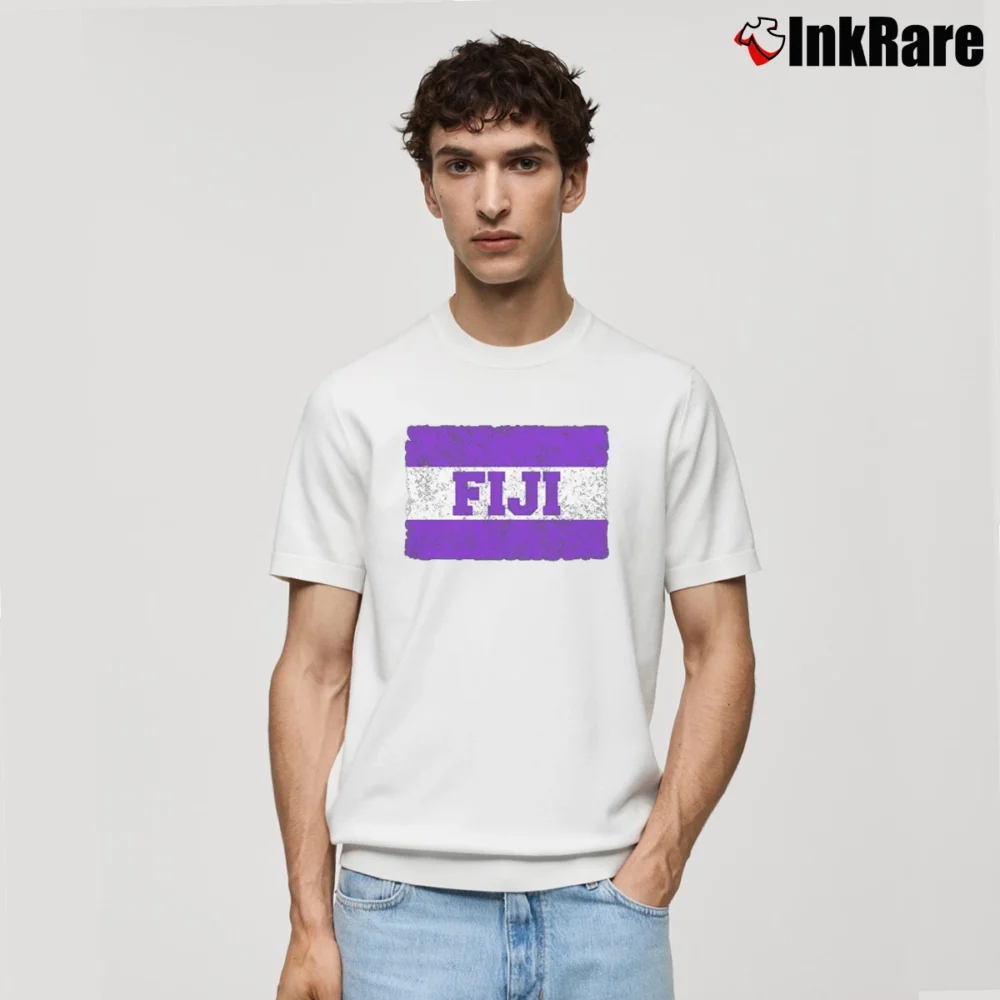 Men’s Phi Gamma Delta Flag Print Classic T-Shirt in white | Soft, Breathable Everyday Wear