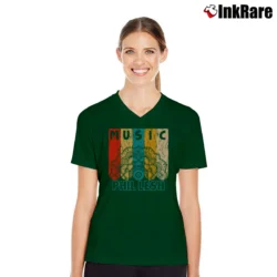 Women’s Phil Lesh Vintage Retro Mandala V-Neck Tee in forest green | Chic Neckline, Soft Texture