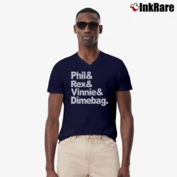 Men’s Phil Rex Vinnie Dimebag Metal V-Neck Tee in navy | Sharp, Breathable, Everyday Staple