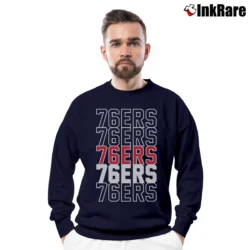 Men’s Philadelphia 76ers Texts Crewneck Sweatshirt in navy | Cozy Fabric, Clean Style