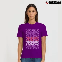 Women’s Philadelphia 76ers Texts Signature T-Shirt in purple | Soft, Flattering Fit