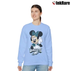 Women’s Philadelphia Eagles Football Mimi Mouse Disney Relaxed Sweatshirt in light blue | Soft, Laid-Back Vibe