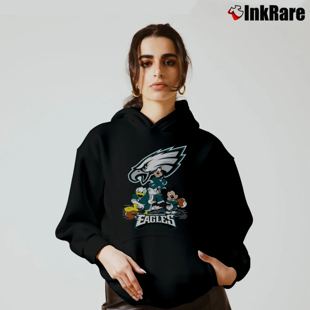 Women’s Philadelphia Eagles Mickey Donald Football Cozy Hoodie in black | Warm, Structured, Stylish