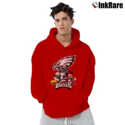 Men’s Philadelphia Eagles Mickey Donald Football Pullover Hoodie in red | Cozy, Durable, Modern Fit
