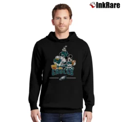 Men’s Philadelphia Eagles Mickey Donald Goofy Fan Pullover Hoodie in black | Cozy, Durable, Modern Fit