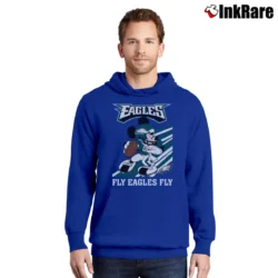 Men’s Philadelphia Eagles Mickey Mouse Fly Eagles Football Pullover Hoodie in royal blue | Cozy, Durable, Modern Fit