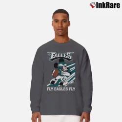 Men’s Philadelphia Eagles Mickey Mouse Fly Eagles Football Long-Sleeve Shirt in charcoal | Sleek, Lightweight, Year-Round Wear