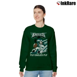 Women’s Philadelphia Eagles Mickey Mouse Fly Eagles Football Relaxed Sweatshirt in forest green | Soft, Laid-Back Vibe