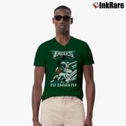 Men’s Philadelphia Eagles Mickey Mouse Fly Eagles Football V-Neck Tee in forest green | Sharp, Breathable, Everyday Staple