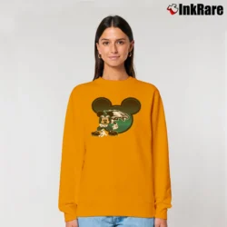 Women’s Philadelphia Eagles Mickey Mouse Football Relaxed Sweatshirt in orange | Soft, Laid-Back Vibe