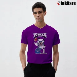 Men’s Philadelphia Eagles Mickey Mouse Super Bowl Football V-Neck Tee in purple | Sharp, Breathable, Everyday Staple