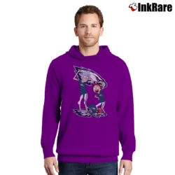 Men’s Philadelphia Eagles Rick And Morty Funny Football Pullover Hoodie in purple | Cozy, Durable, Modern Fit