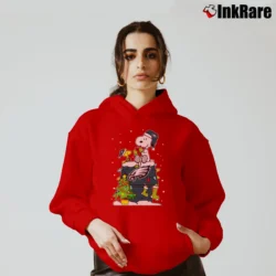 Women’s Philadelphia Eagles Snoopy Christmas Ugly Cozy Hoodie in red | Warm, Structured, Stylish