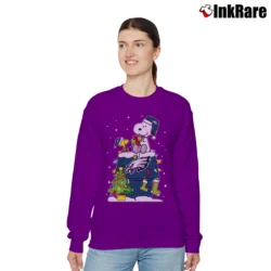 Women’s Philadelphia Eagles Snoopy Christmas Ugly Relaxed Sweatshirt in purple | Soft, Laid-Back Vibe