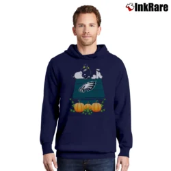 Men’s Philadelphia Eagles Snoopy Pumpkin House Pullover Hoodie in navy | Cozy, Durable, Modern Fit