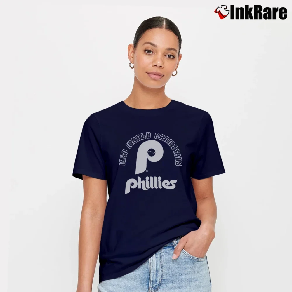 Women’s Philadelphia Phillies 1980 World Series Champs Signature T-Shirt in navy | Soft, Flattering Fit