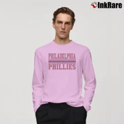 Men’s philadelphia phillies baseball for Loyal MLB Fans Long-Sleeve Shirt in light pink | Sleek, Lightweight, Year-Round Wear